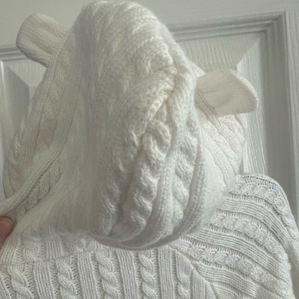 Janie and Jack White Cable Knit Footies - Picture 4 of 4